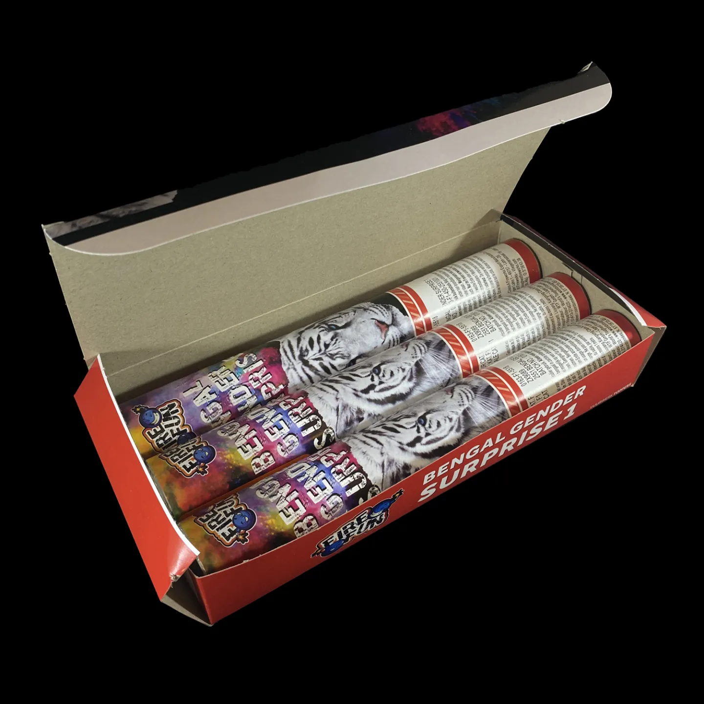 Gender Reveal / Football Stadium Bengal fire torch - Flickering - Red and White