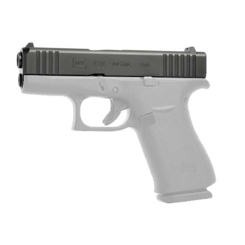 Factory Glock 43x Slide in Black - Complete G43x Black Upper