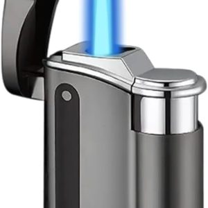 Storm Lighter, Jet Flame, Refillable, Storm Lighter, Jet Lighter with Visible Window, Windproof Lighter for Fireplace, Grill, Oven, Black, Sold Without Gas