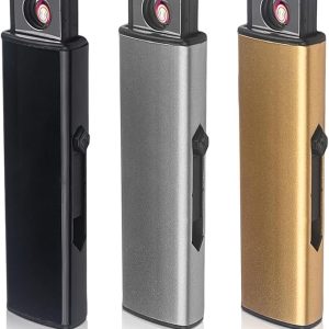 Sporgo 3 Pack Windproof Electric Lighter with USB Connection Double-Sided Ignition Flameless Storm Lighter Light Arc Lighter for Candles (without Gas)