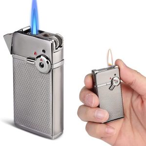 Ultraray Torch Lighter Flame Switchable, Torch Lighter Gas Refillable, Lighter Metal Windproof for Candles, Kitchen, Barbecue, Gift for Men Women (Sold without Gas)