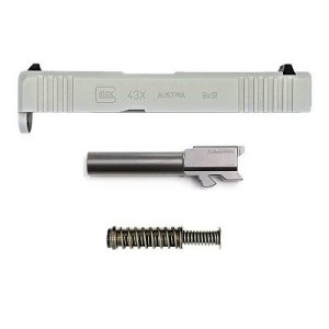 Factory Glock 43X Complete Slide G43 OEM 9mm in Silver nPVD